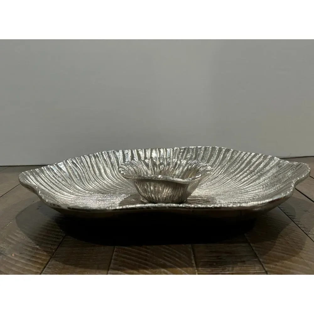 LENOX American by Design Organics Reef Aluminum Chip and Dip Bowl Set Silver